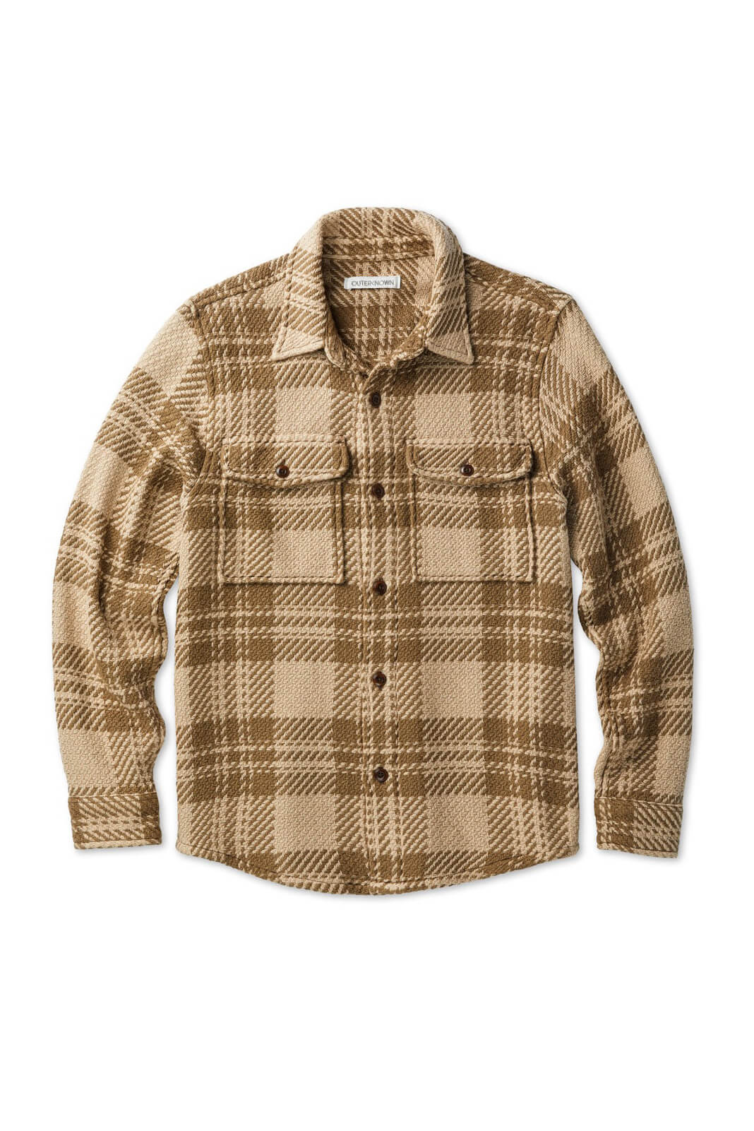 Outerknown cloud weave shirt in tawny wood