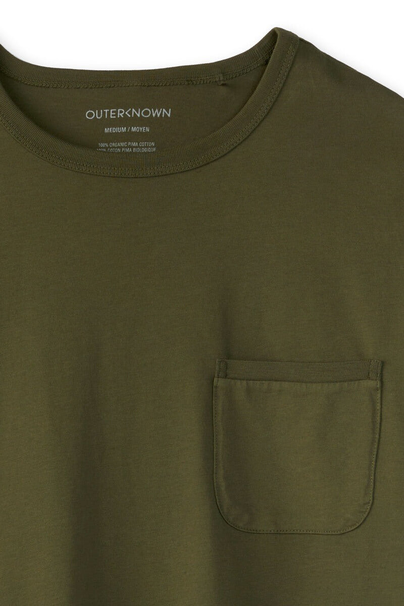 Outerknown sojourn pocket tee in olive