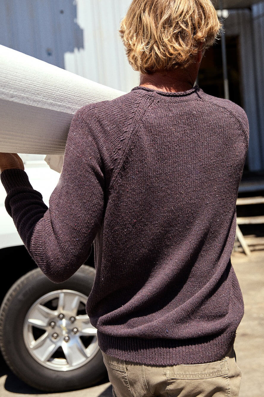 Outerknown Stinson rollneck sweater in dark brown