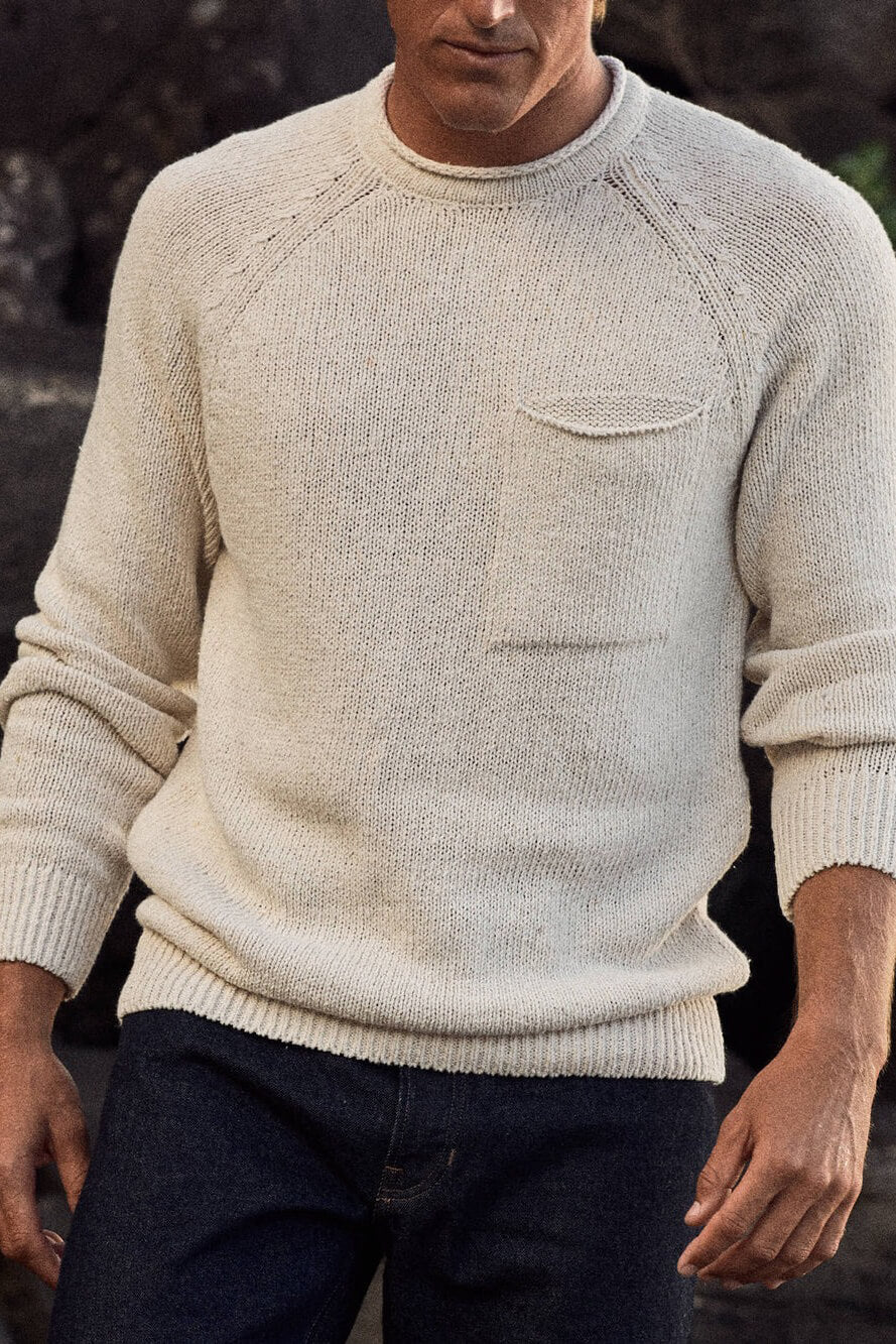 Outerknown Stinson rollneck sweater in natural