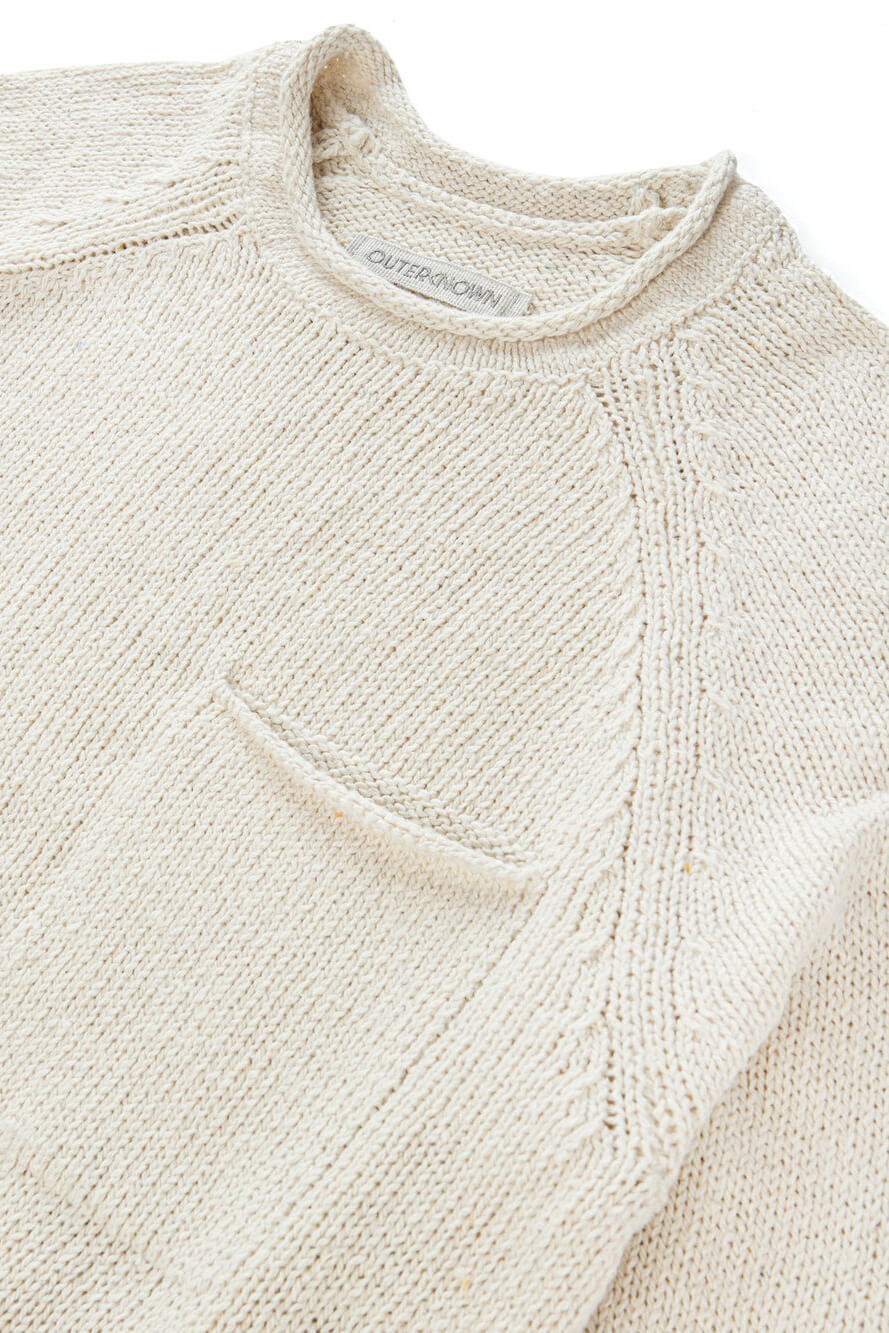 Outerknown Stinson rollneck sweater in natural