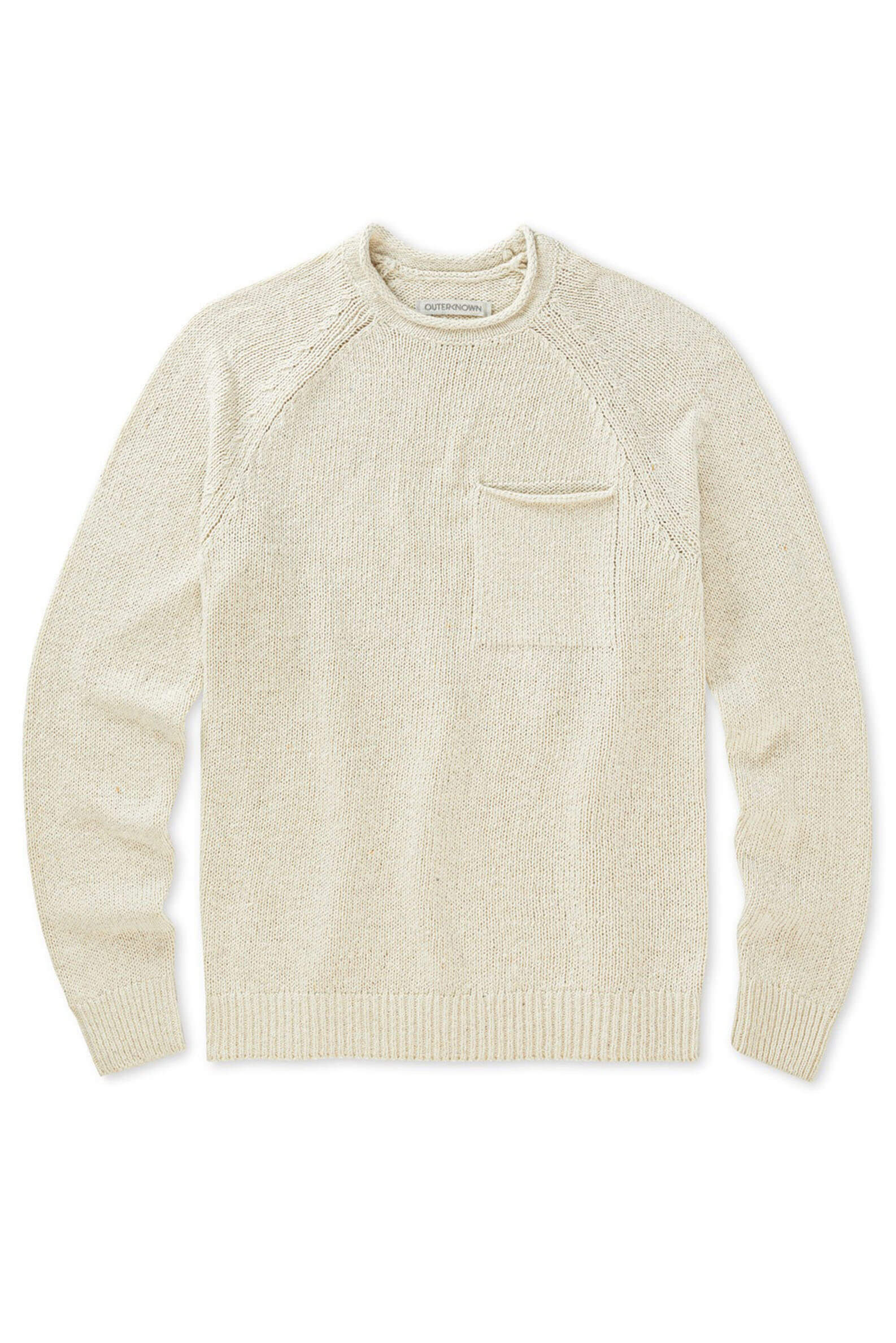 Outerknown Stinson rollneck sweater in natural