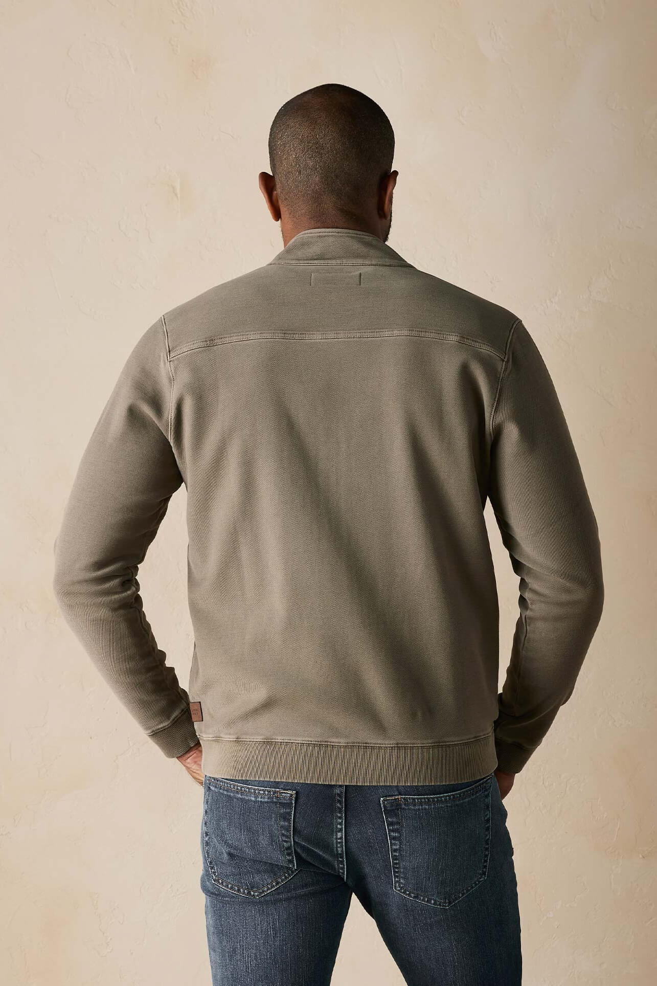 taupe mens terry jacket
