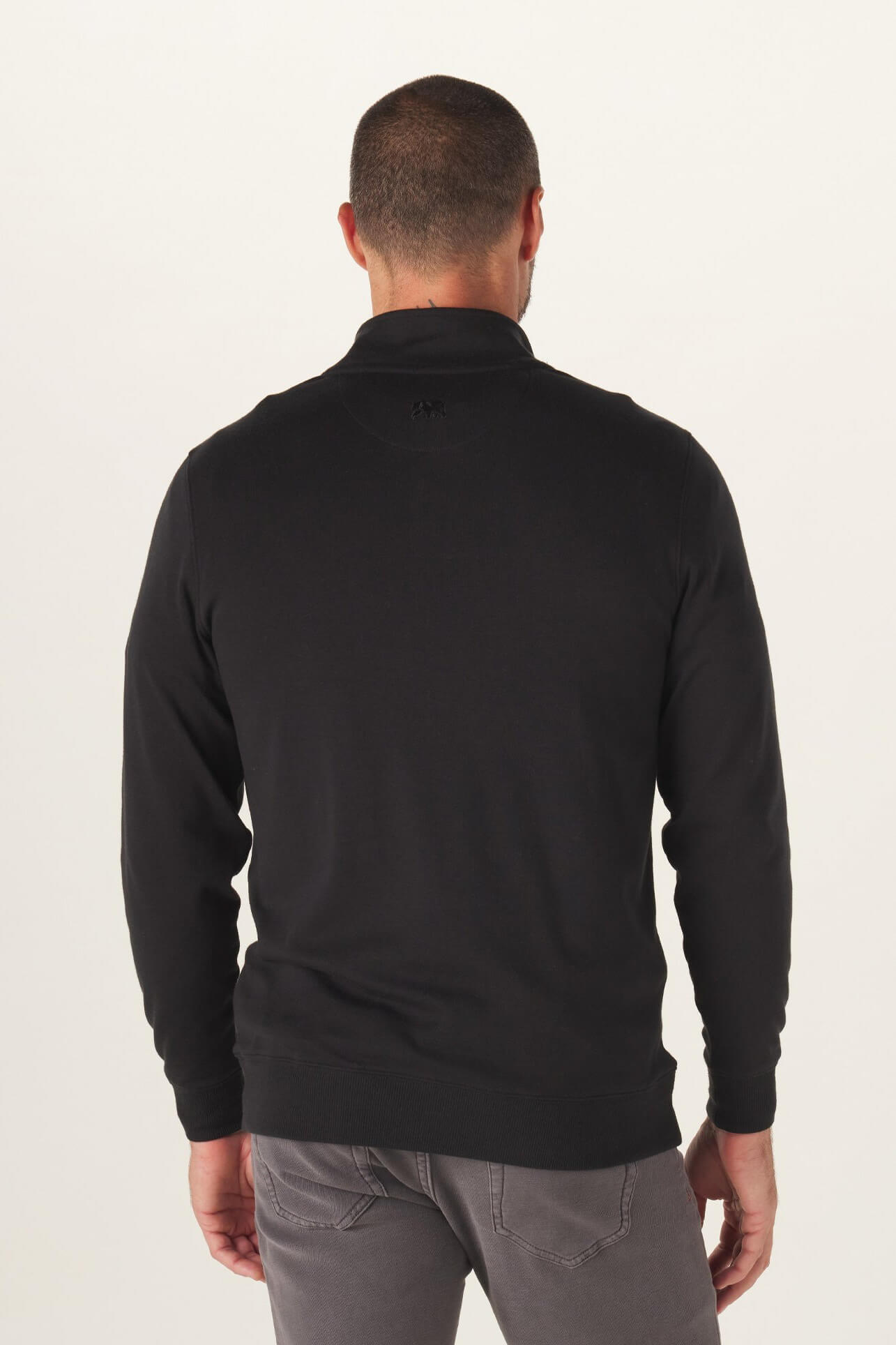 black quart zip sweatshirt for men