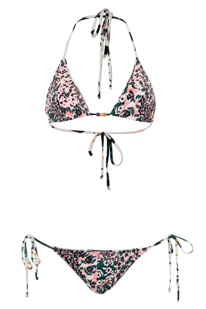 tropical print reversible bikini
