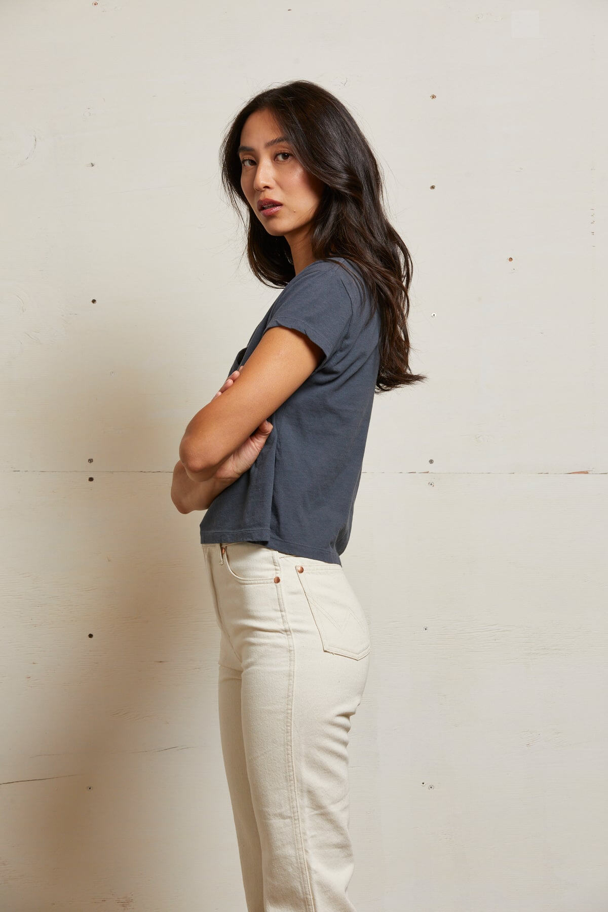 Perfect White Tee alanis cotton v neck in night