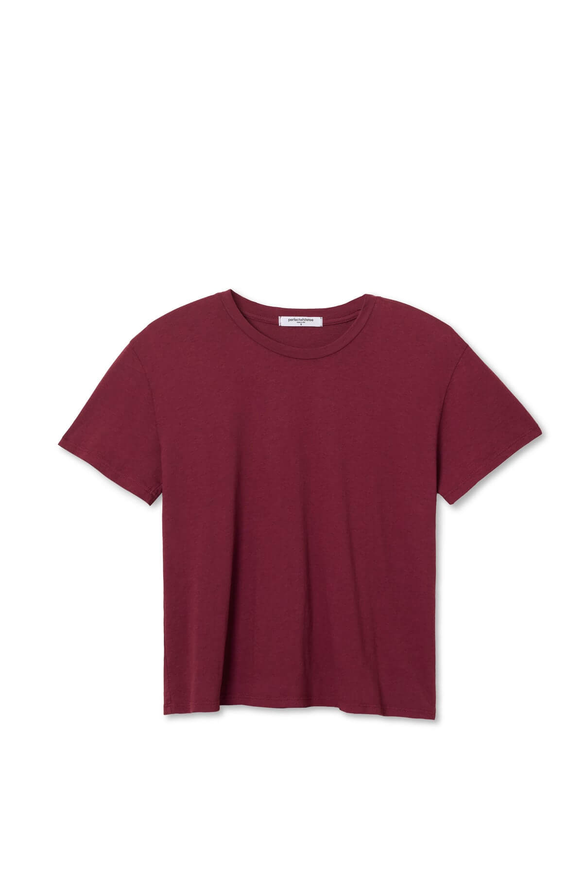 Perfect White Tee Harley Boxy Tee in burgundy