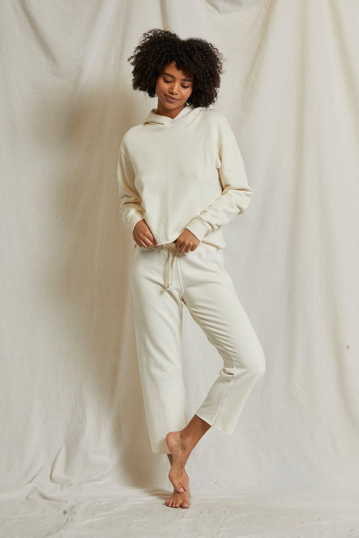 Perfect White Tee Jamaica sweatpant in bright ivory