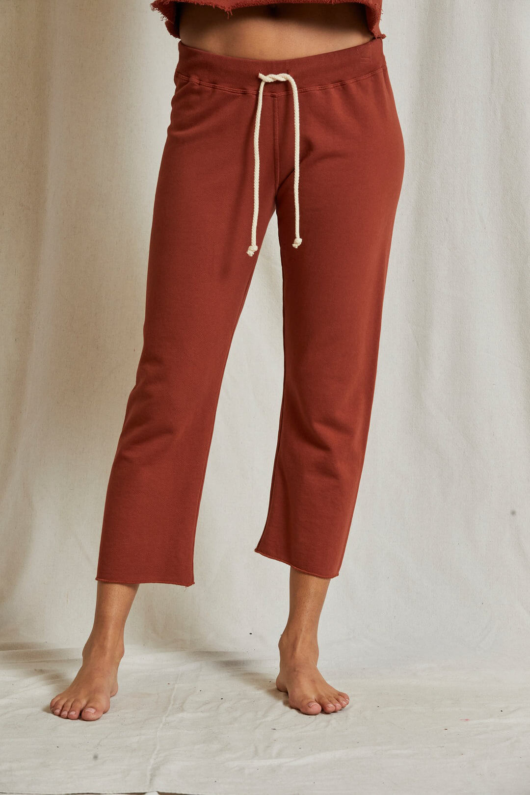 Perfect White Tee Jamaica sweatpant in russet