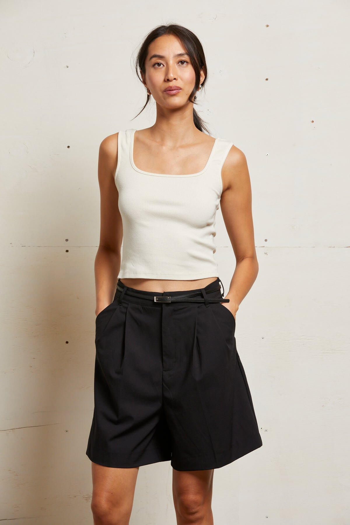 Perfect White Tee Kaitlyn Luxe Tank in sugar