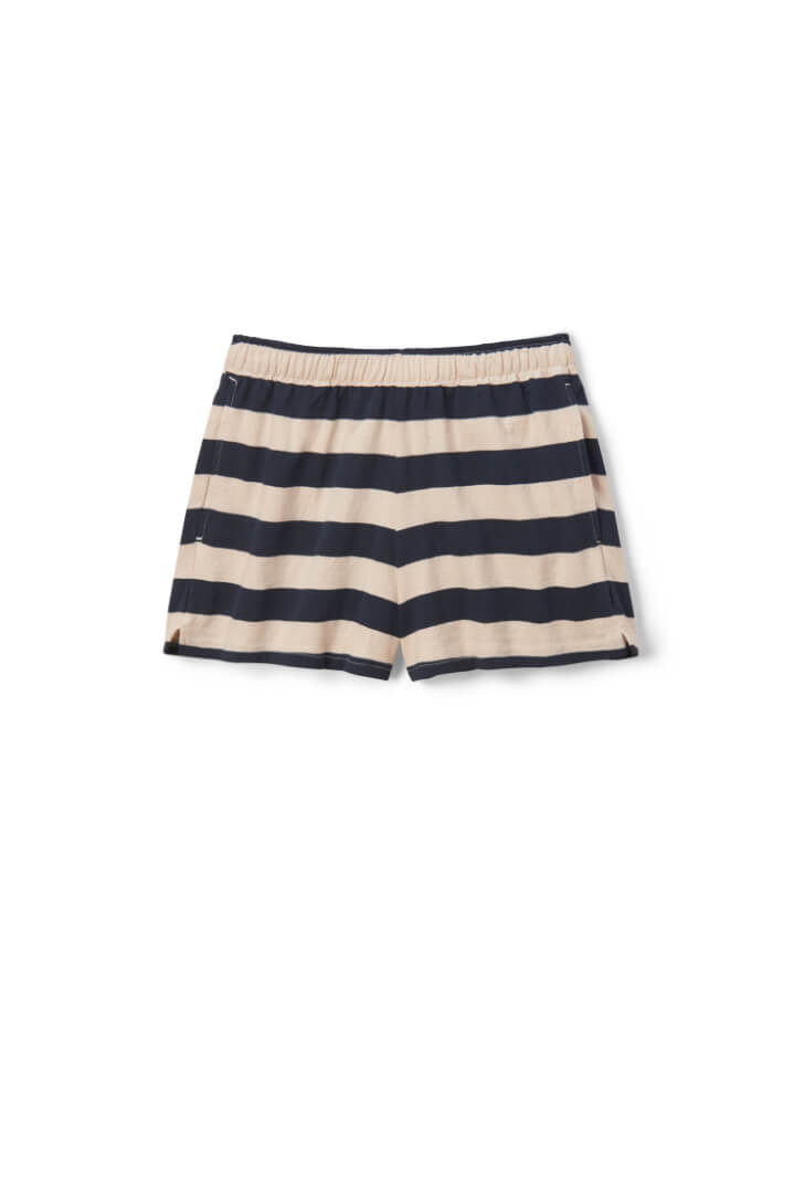 Perfect White Tee Liz short in natural navy stripe