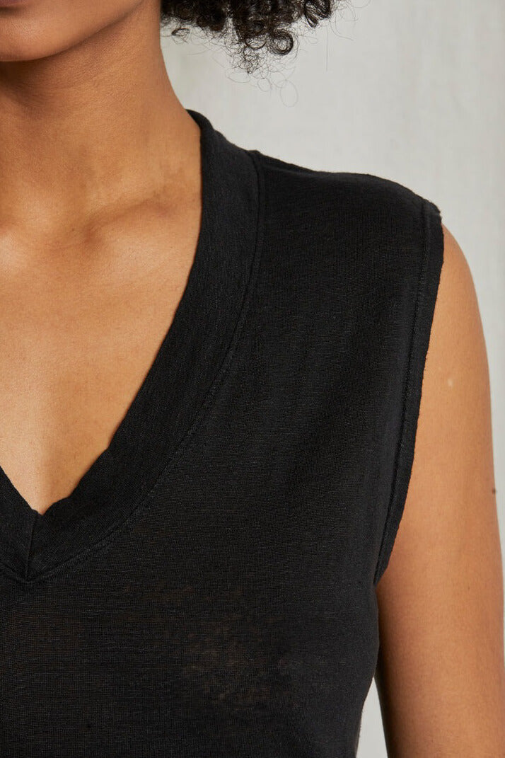 Perfect White Tee Lucy v neck tank in black