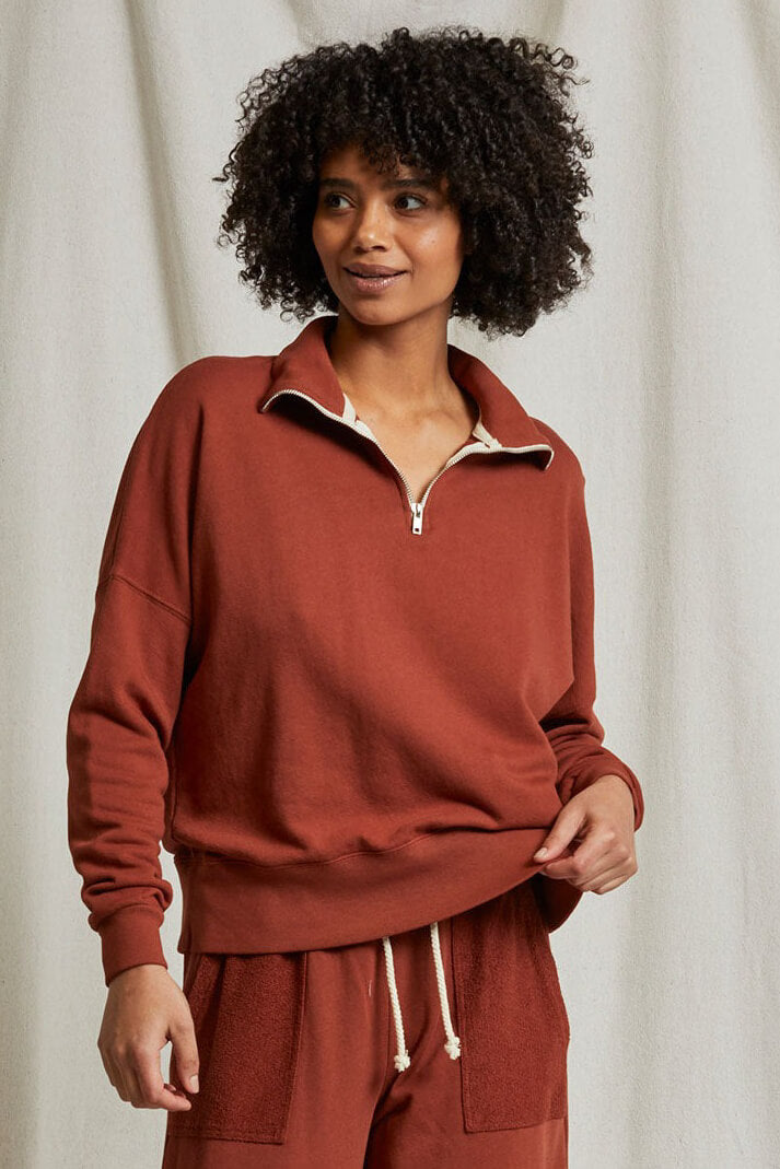 Perfect White Tee Maren pullover in russet