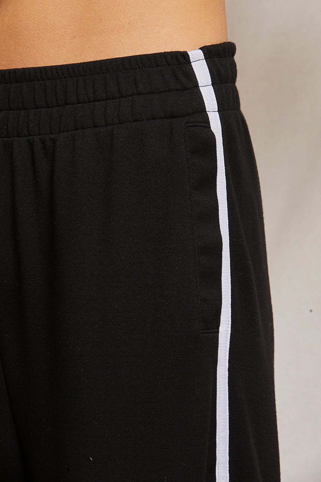 Perfect White Tee Nadia sweatpant in black white stripe