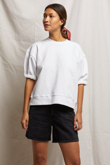 Perfect white tee Rebecca crewneck in white