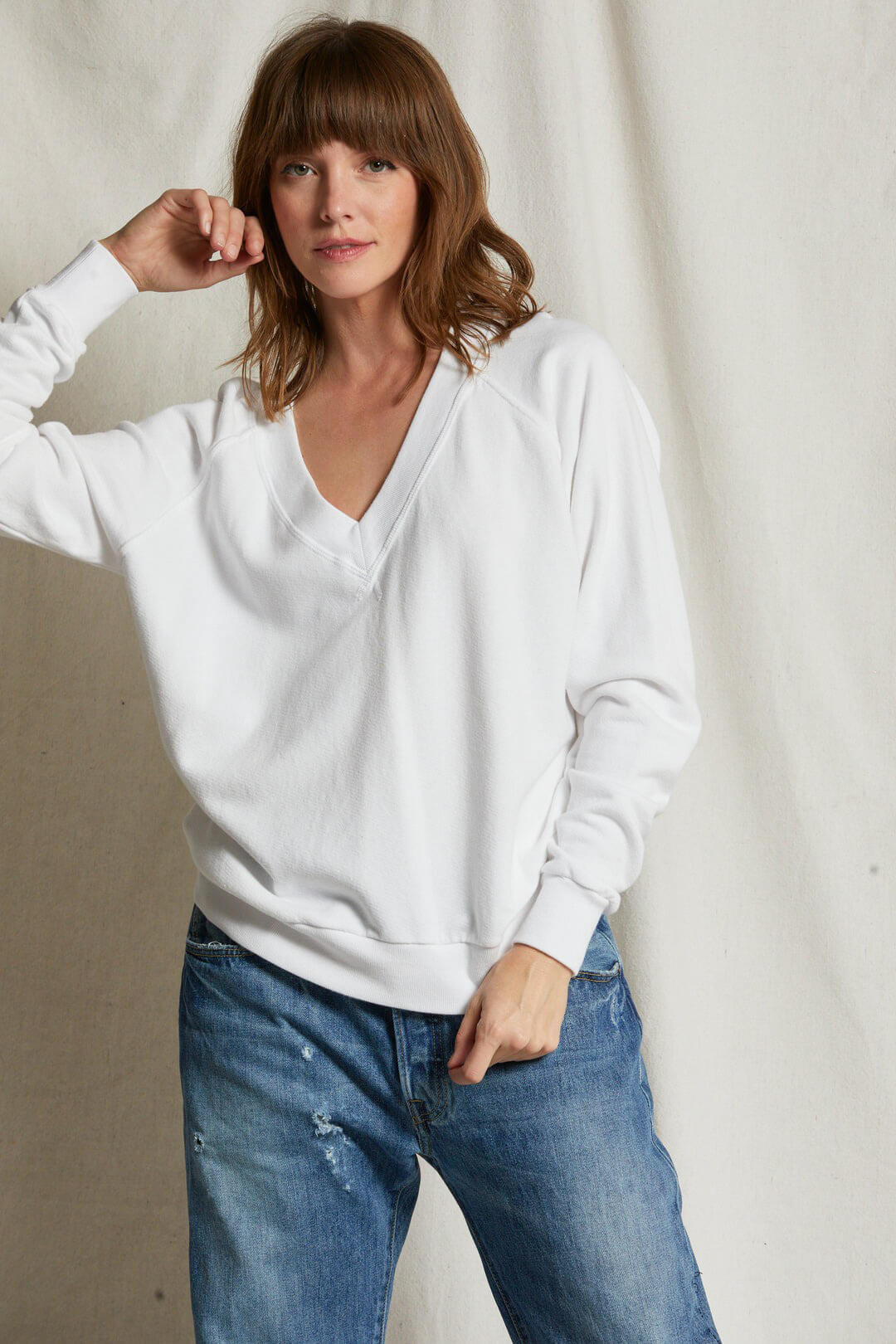 Perfect White Tee Sinead VNeck Sweatshirt White