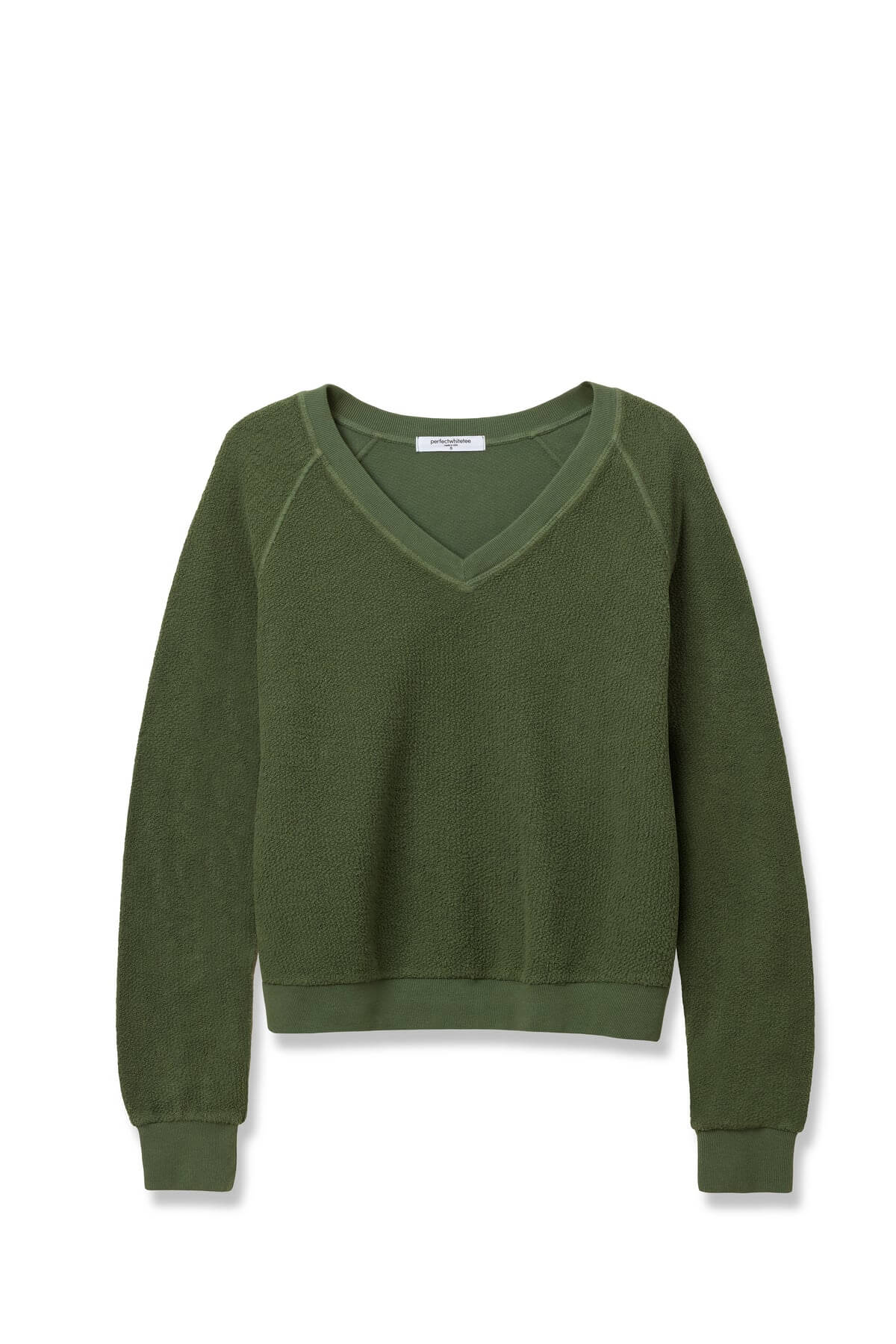 Perfect White Tee Zuri Sweatshirt in fern green