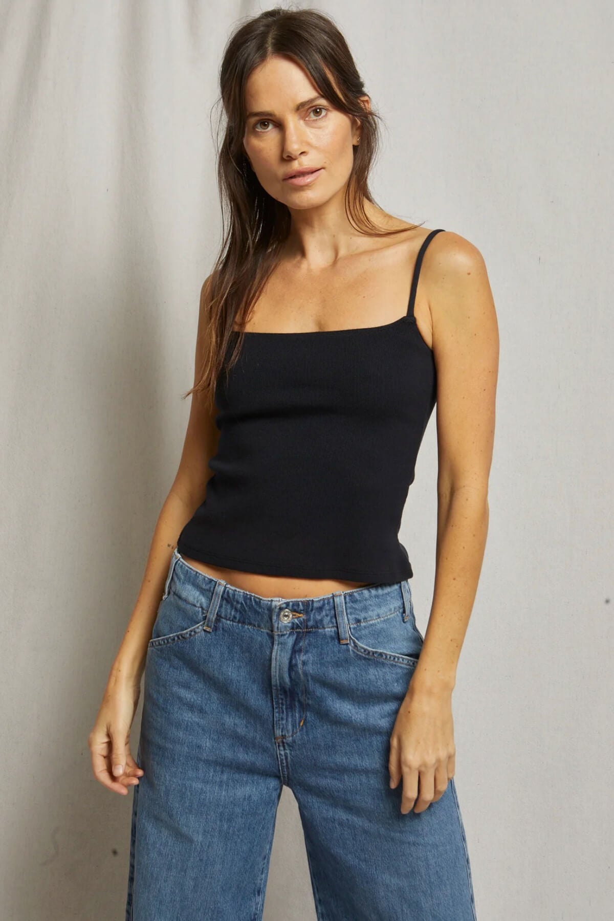 Perfect White Tee Lucille structured cami in black