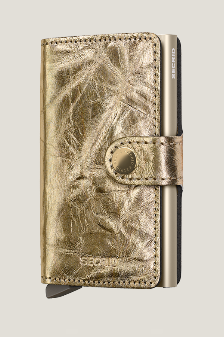 SEcrid metallic wallet in gold
