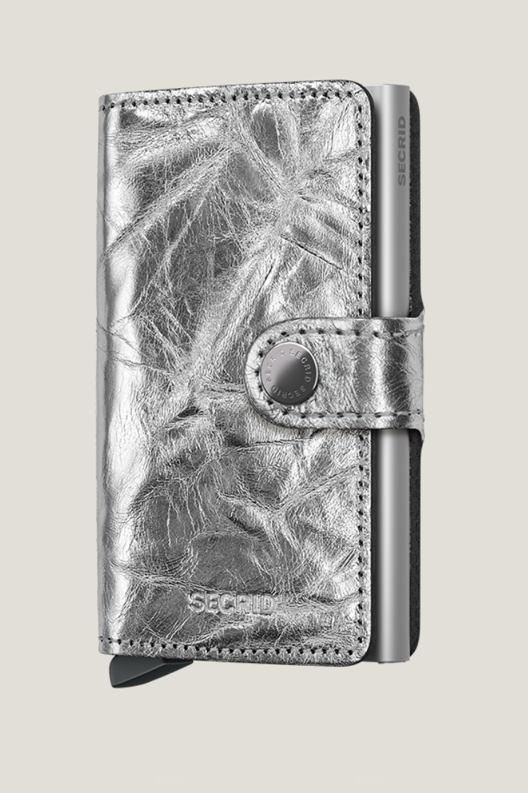 SEcrid metallic wallet in silver