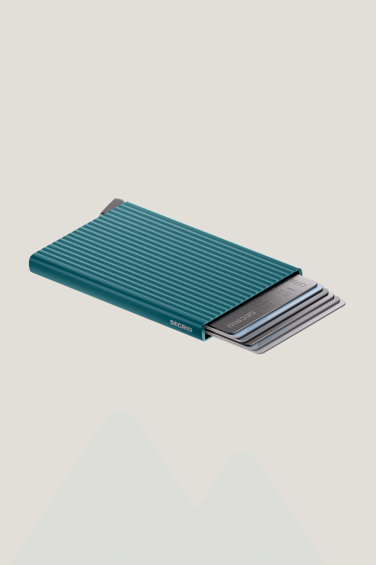 SEcrid aluminum cardholder in fluted teal