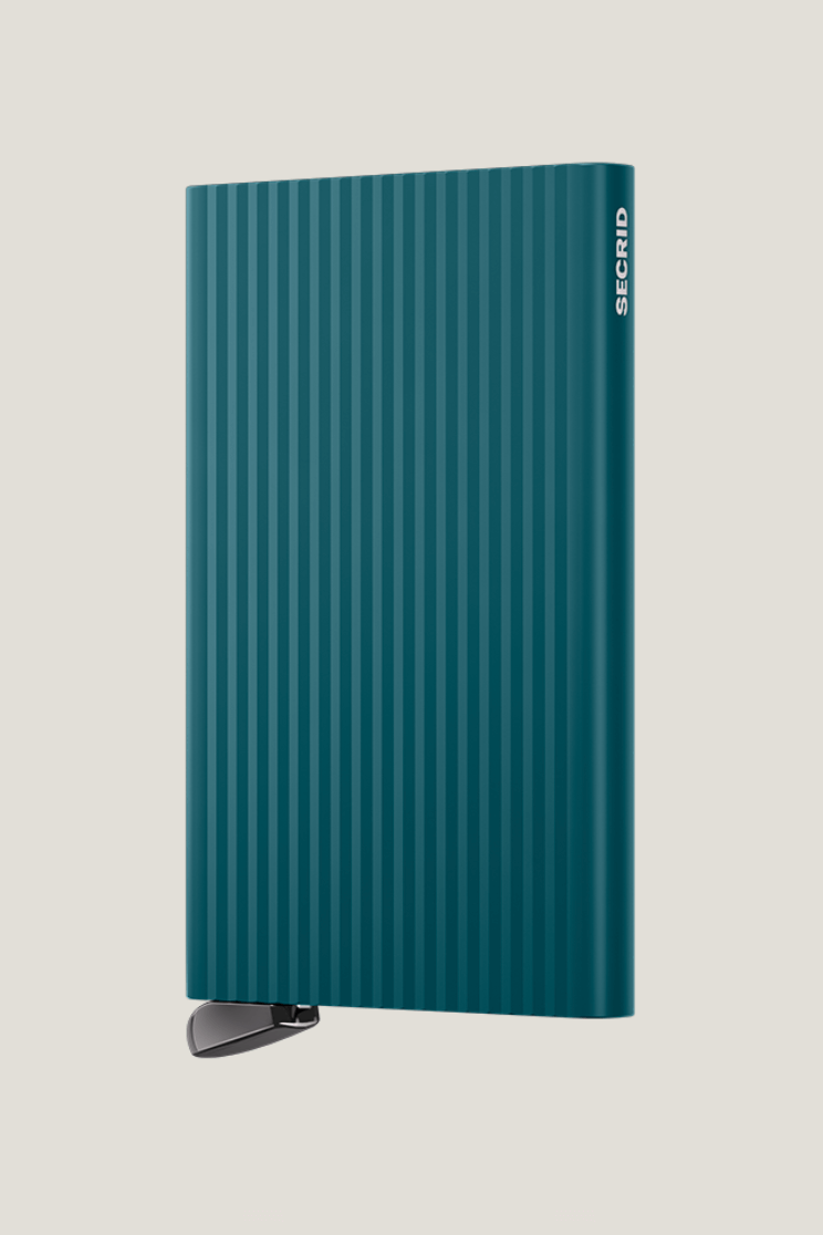 SEcrid aluminum cardholder in fluted teal