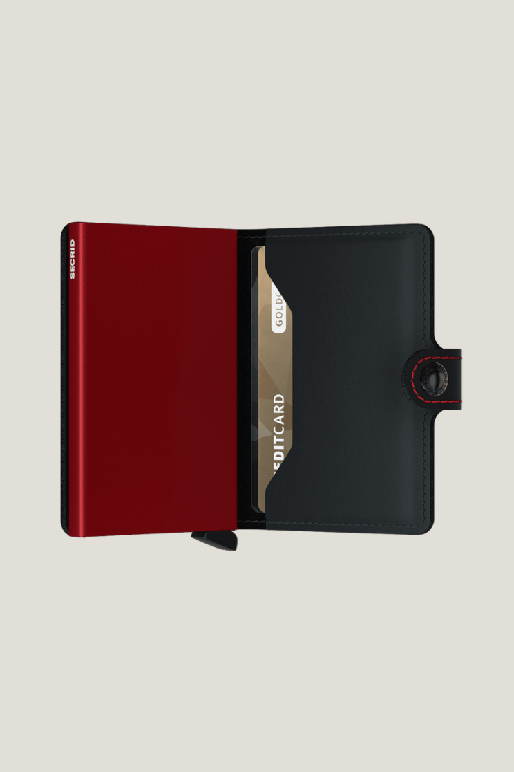 SEcrid mini wallet in black and red