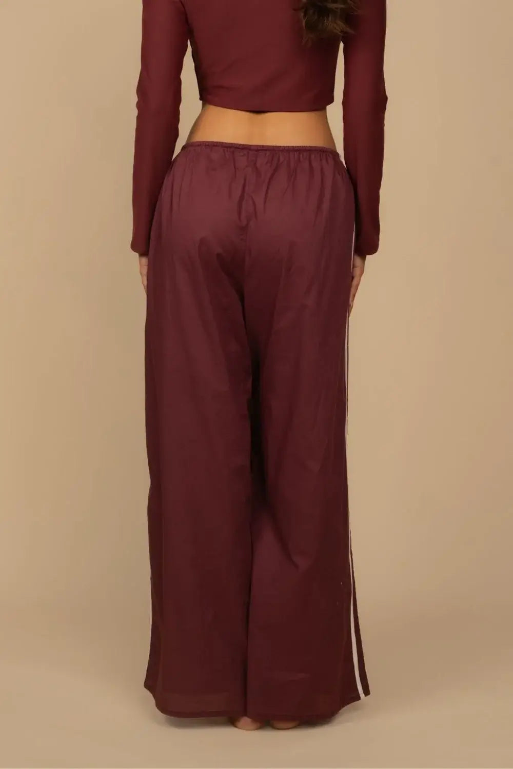 Montce maroon flare leg pants