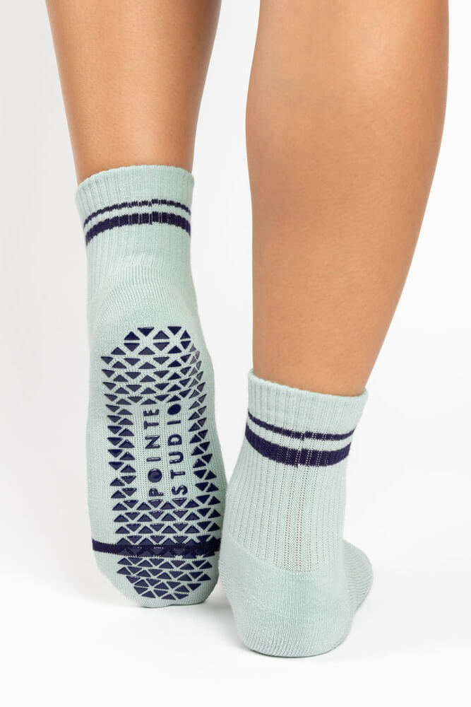 Pointe Studio varsity ankle grip sock in sky