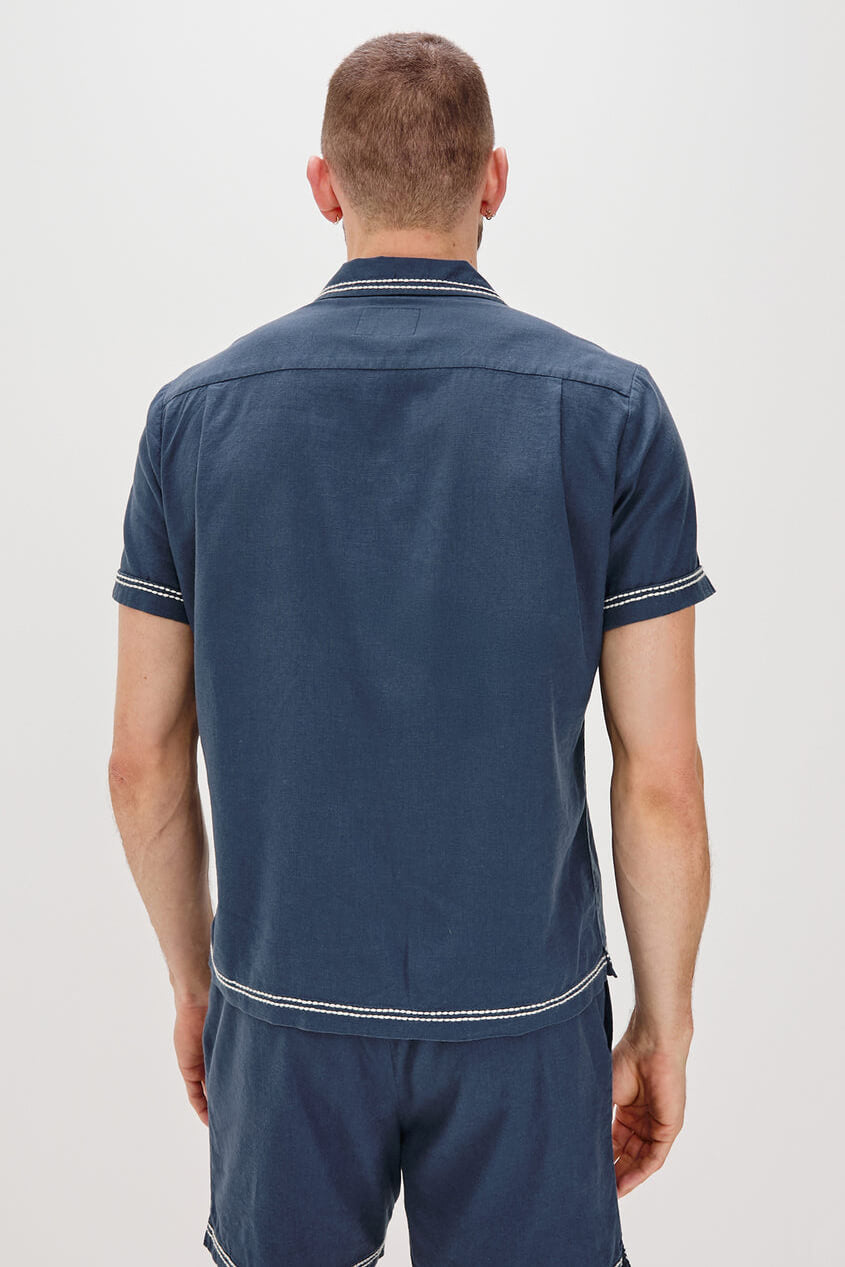 Rails Gibson shirt in navy white palm 