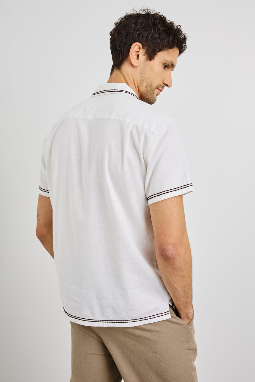 Rails Gibson Shirt in white brown palm