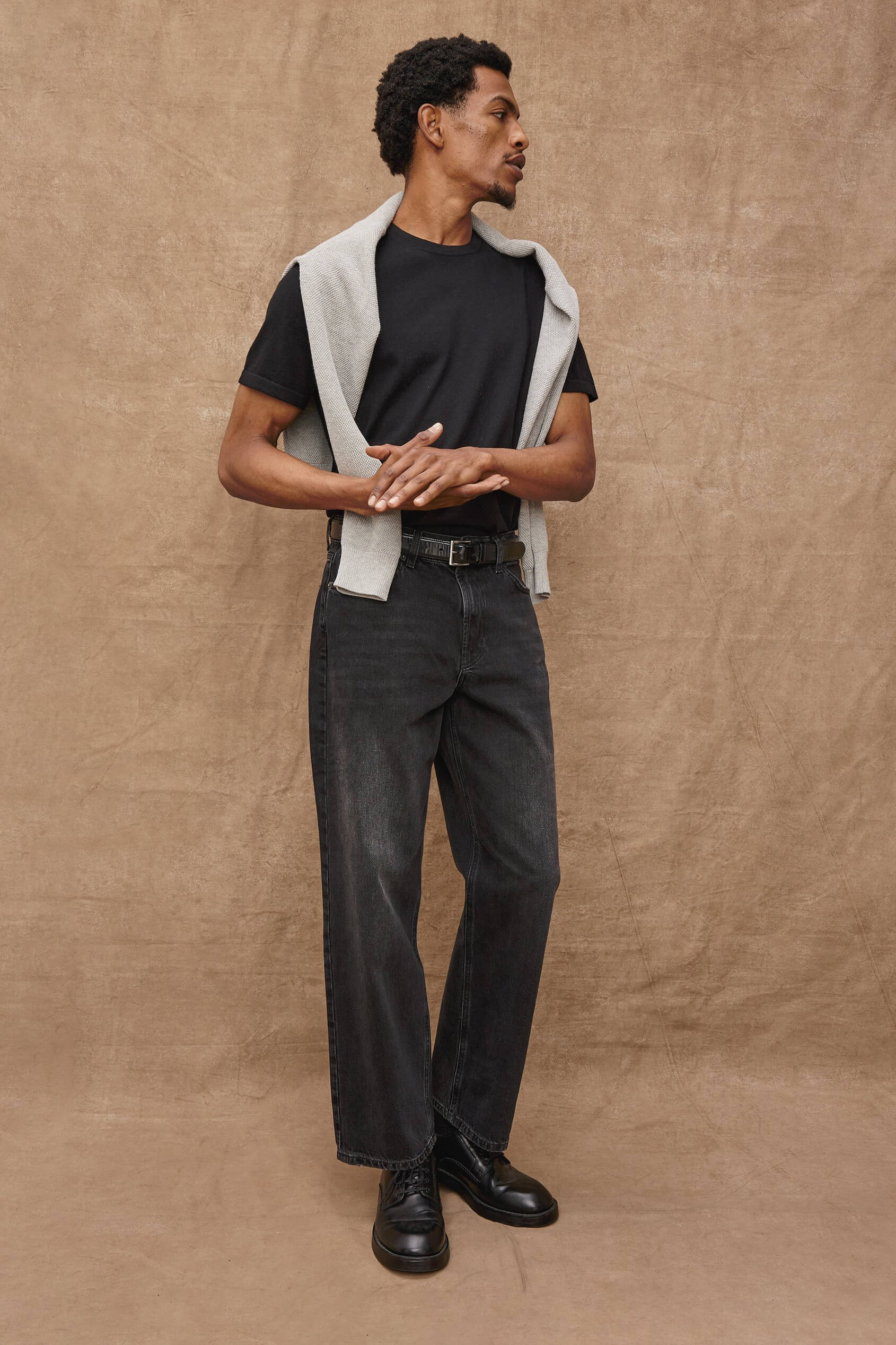 Rails Mason Cotton Cashmere Tee in black