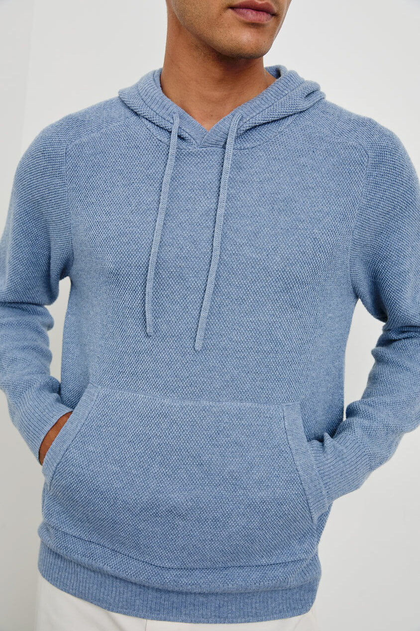 Rails Matador hoodie in light blue heather