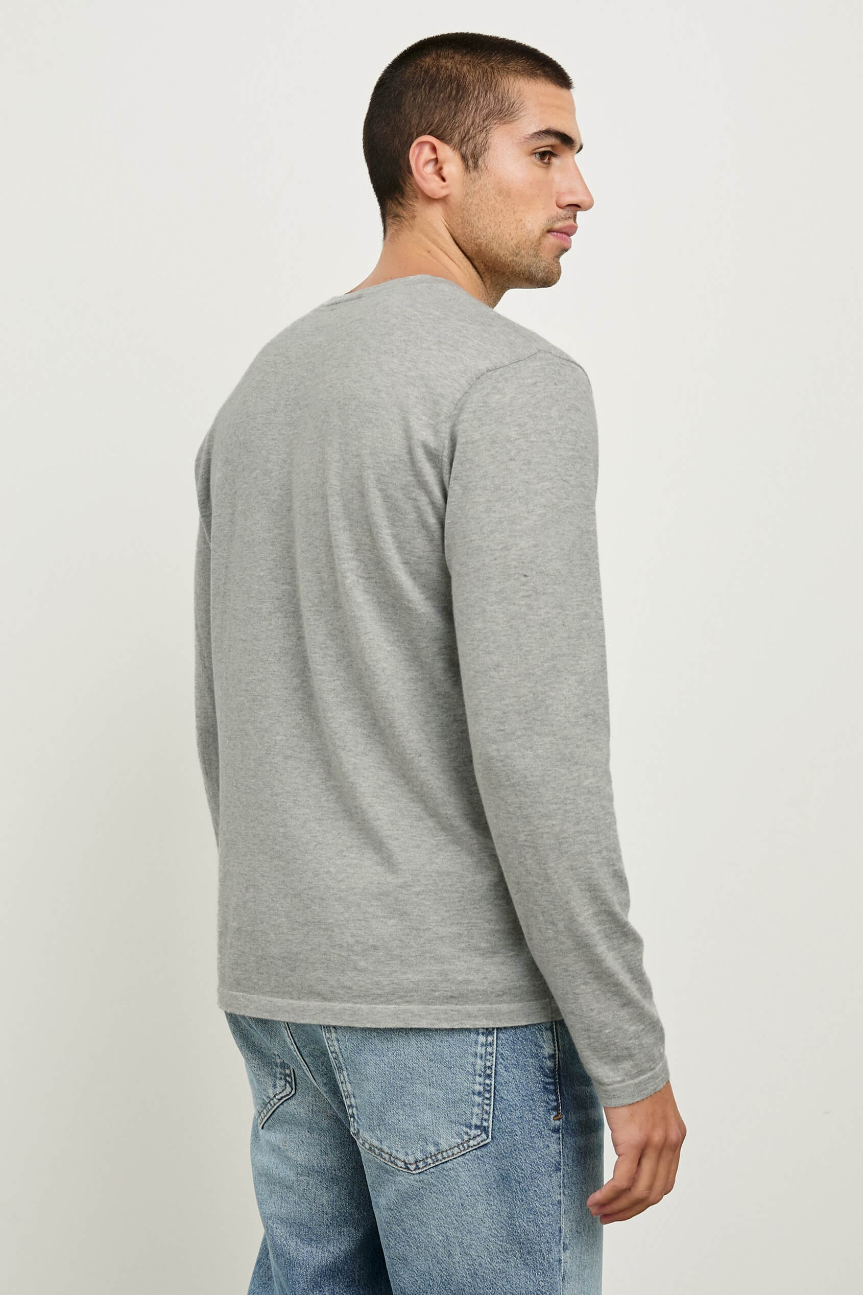 Rails Quentin Cashmere Long Sleeve in heather grey