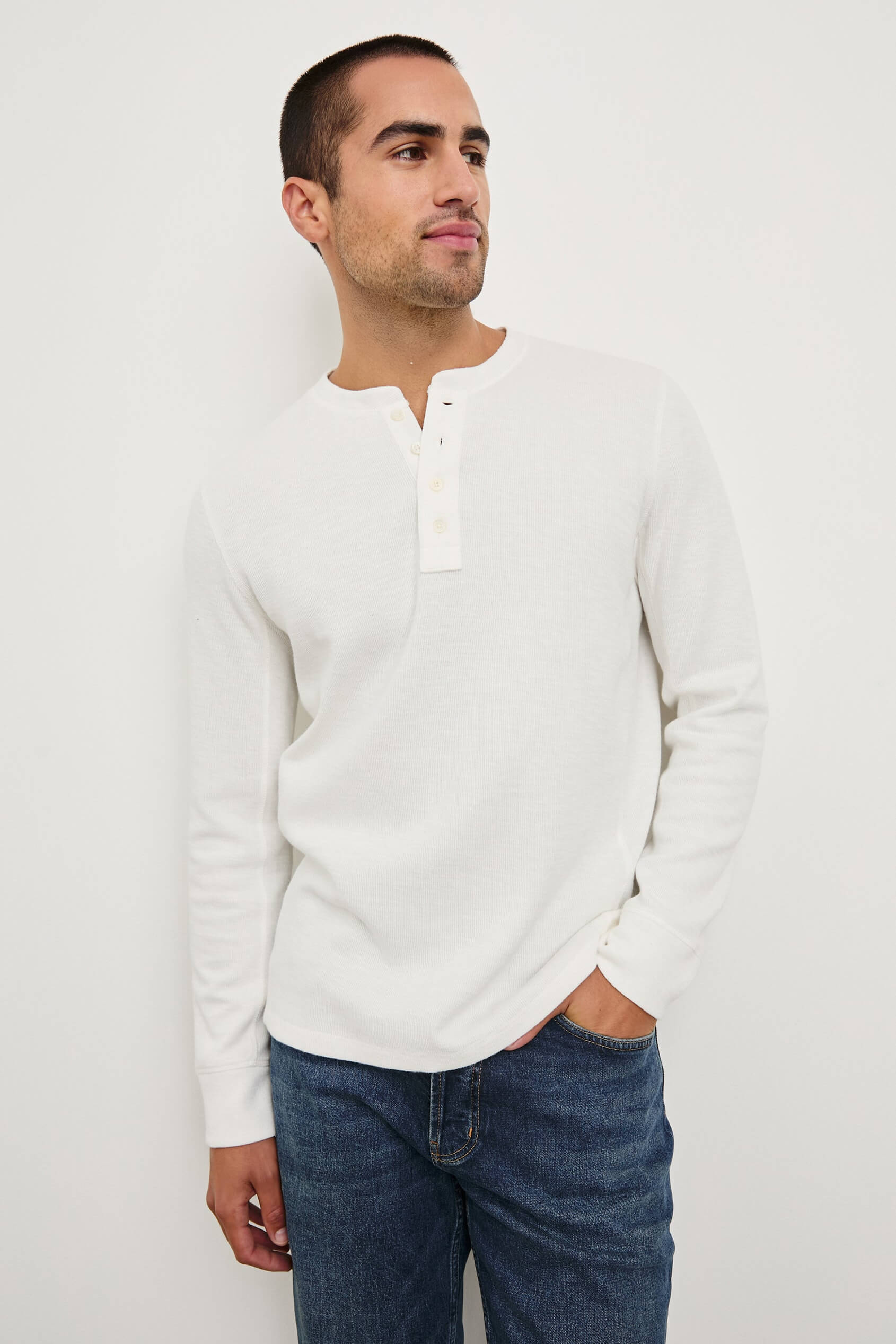 Rails Soto Henley in whitecap
