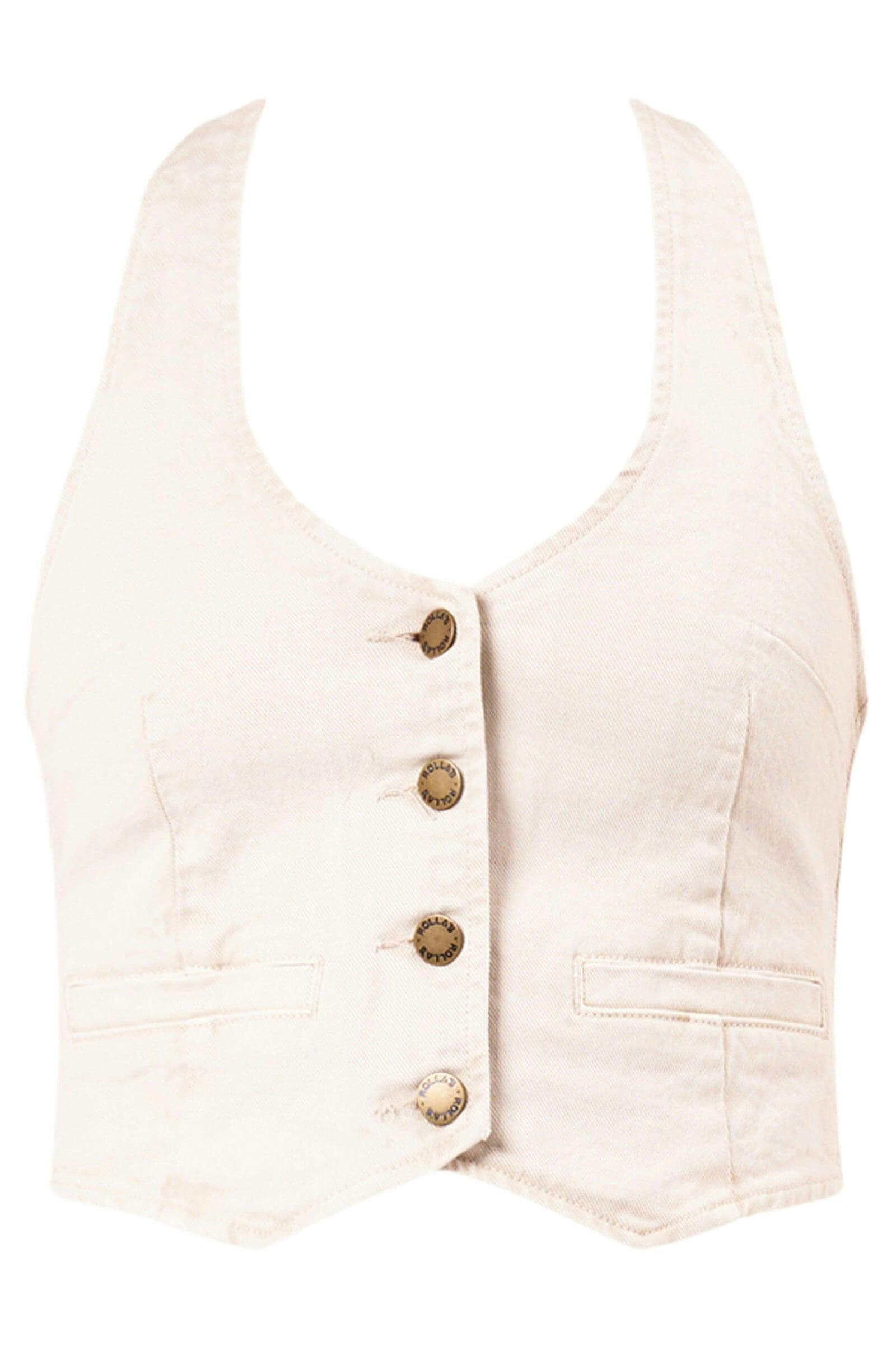 Rolla's halter vest in off white