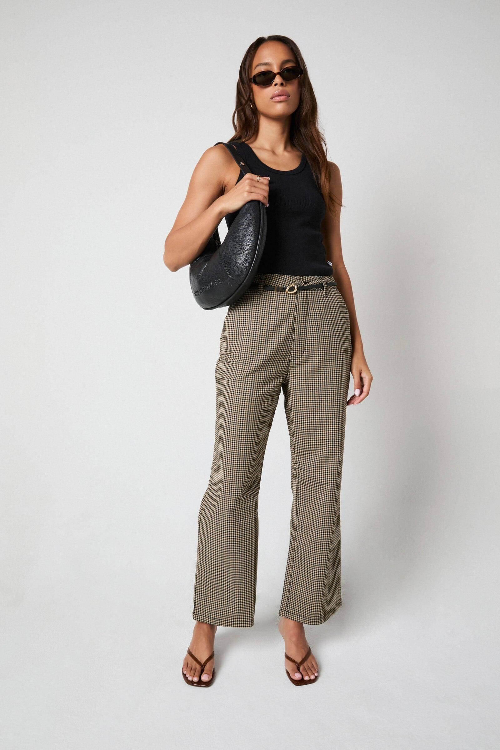 Rollas Jeans Heidi pant in brown check