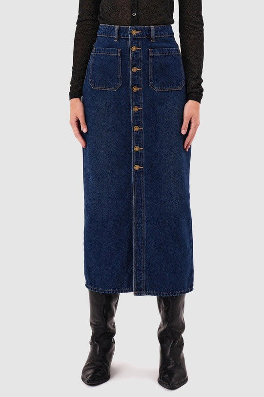 Rollas Jeans sailor skirt in dark vintage indigo