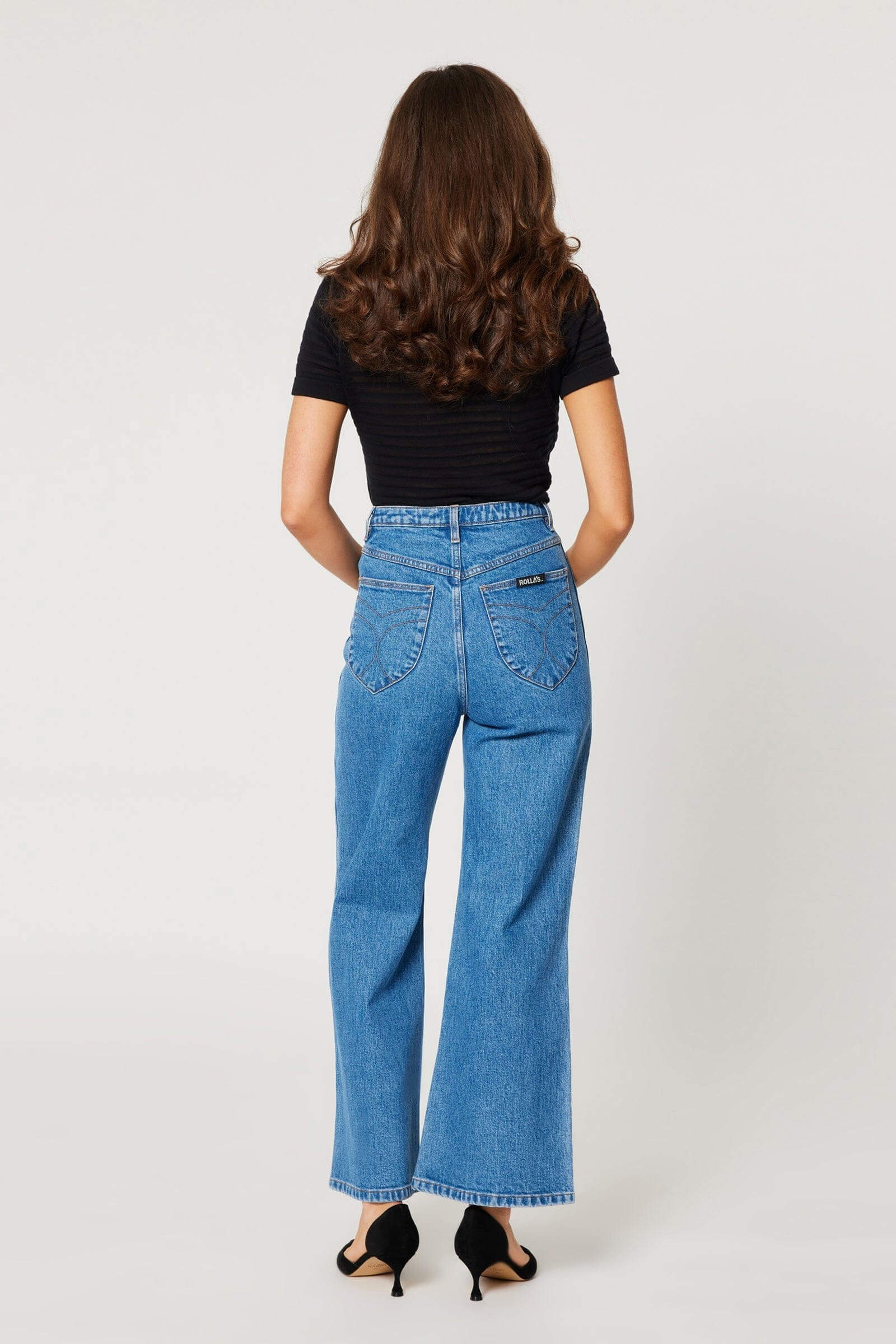 Rollas Jeans sailor wide leg in lia mid blue