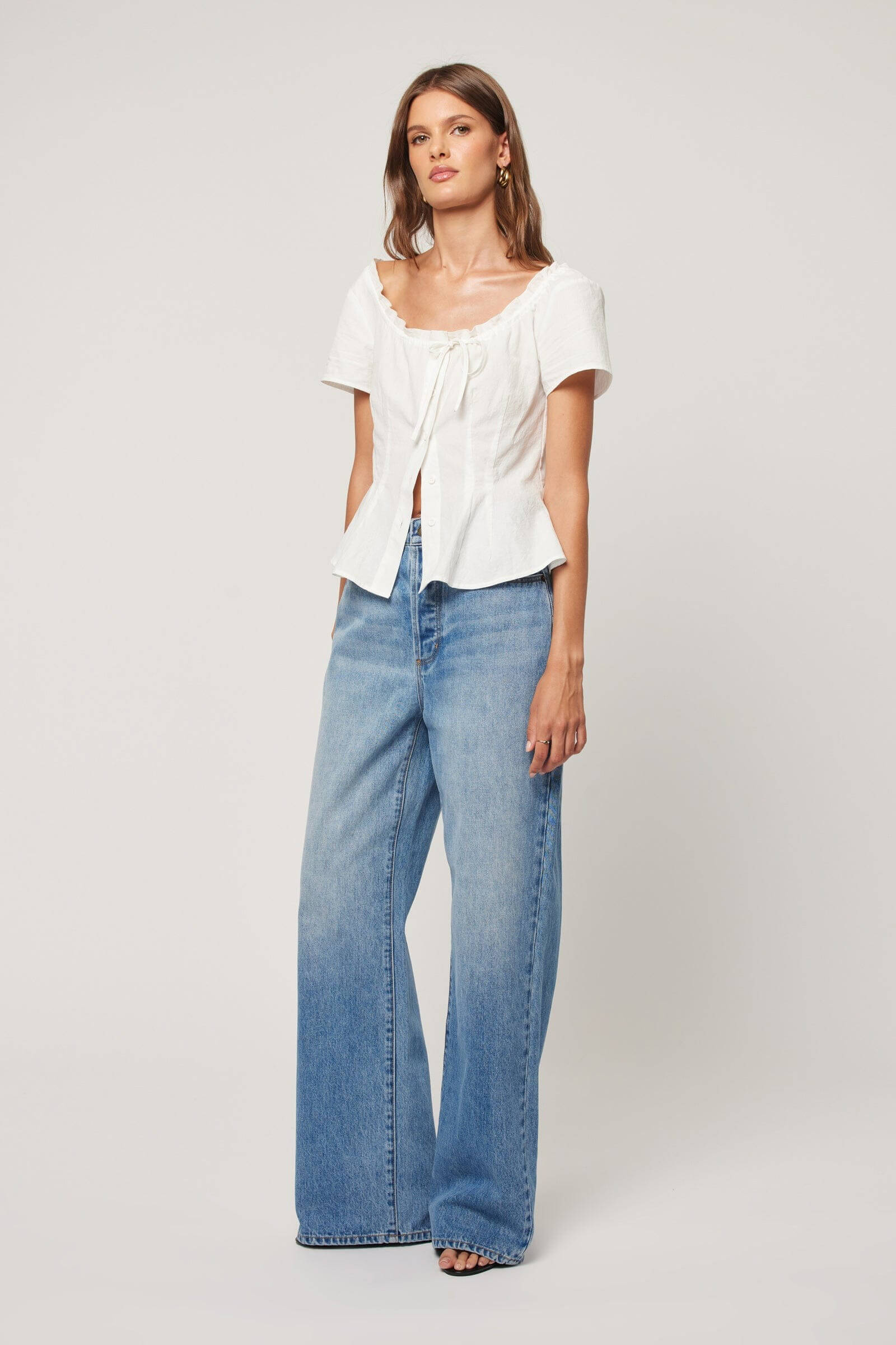 Rollas Jeans Stevie relaxed jeans in brad blue