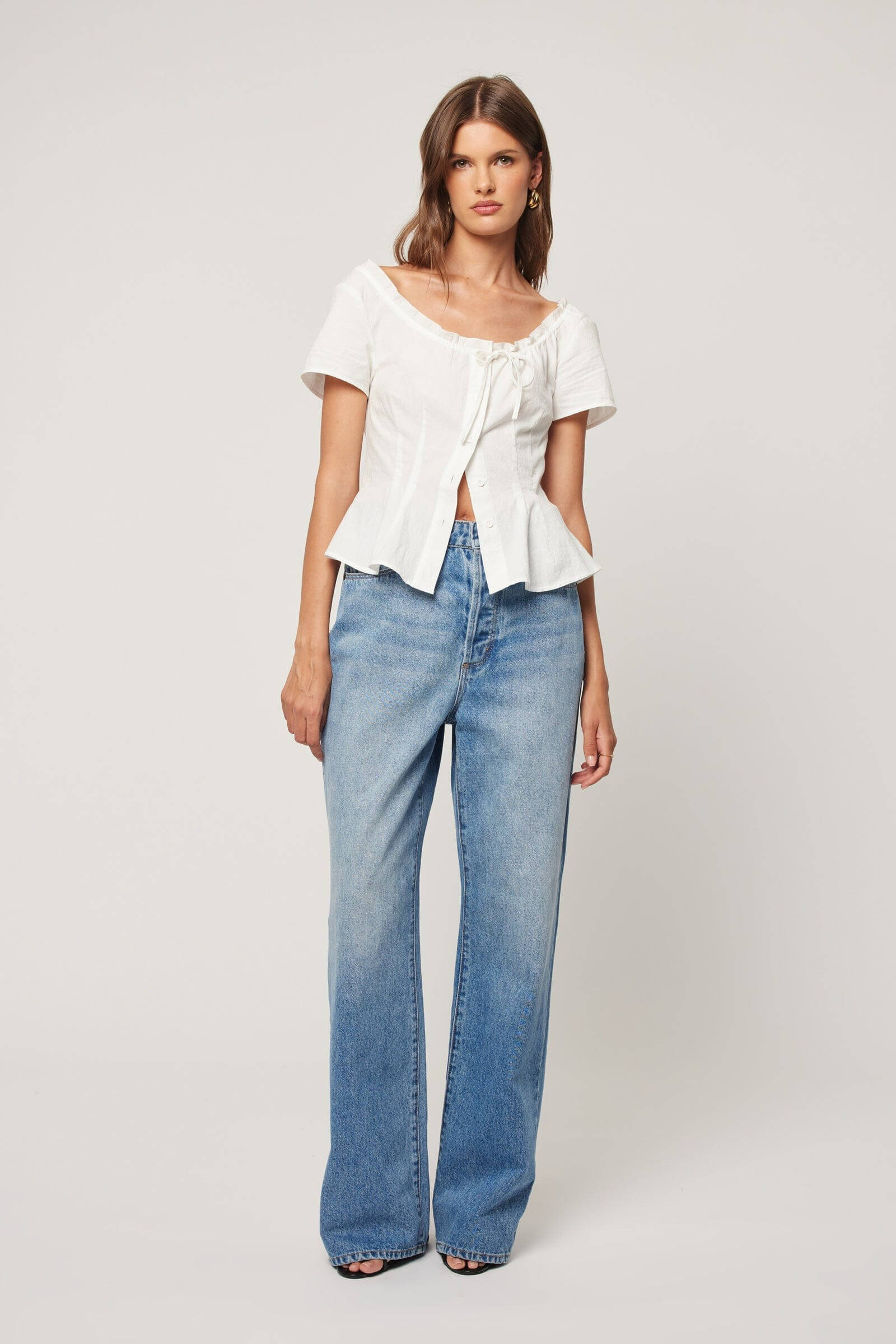 Rollas Jeans Stevie relaxed jeans in brad blue