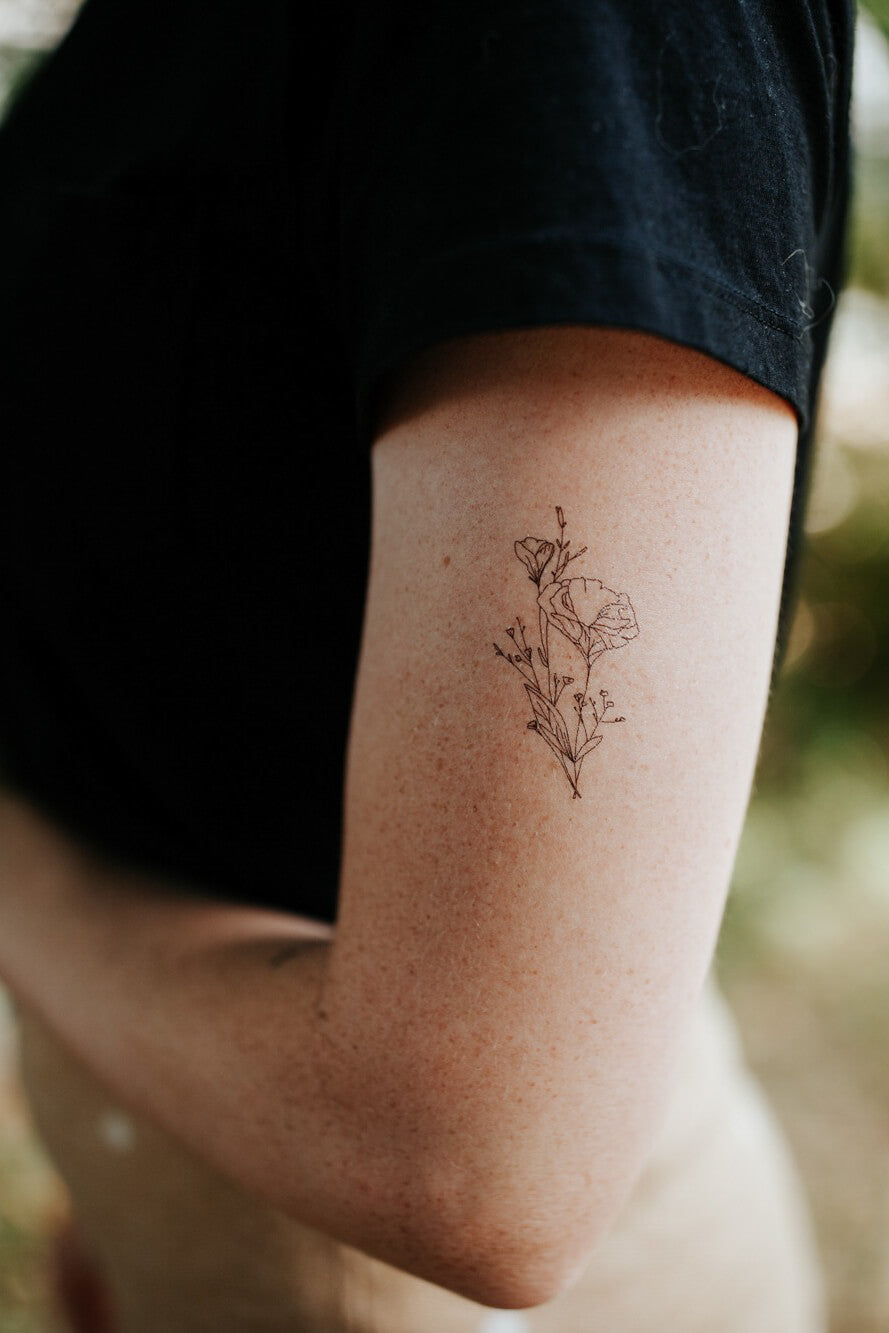 Saint & Company california poppy tattoo