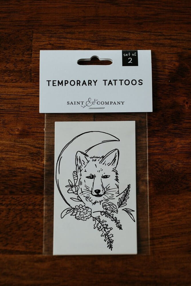 Saint & Company fox and moon tattoo