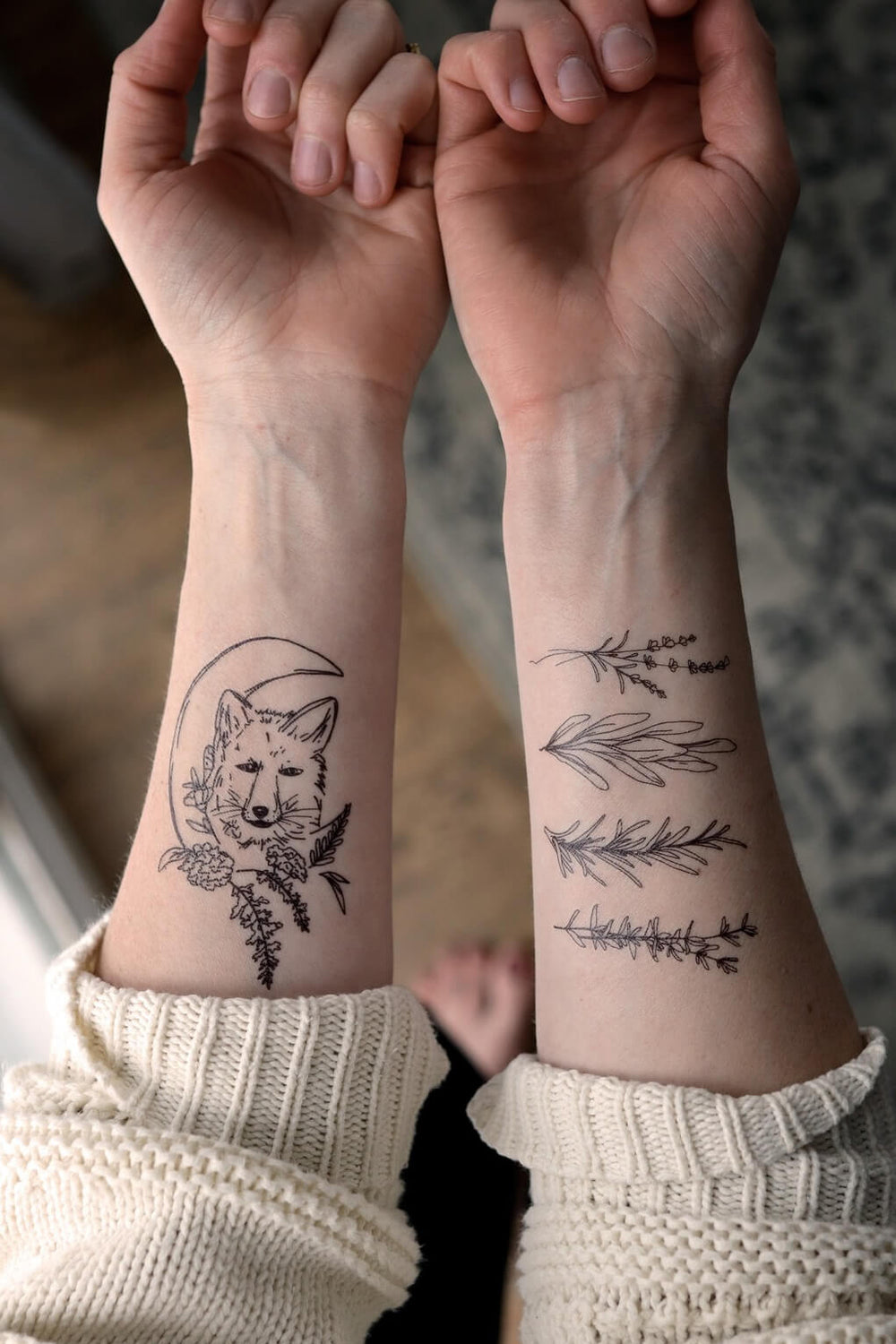 Fox + Moon Tattoo