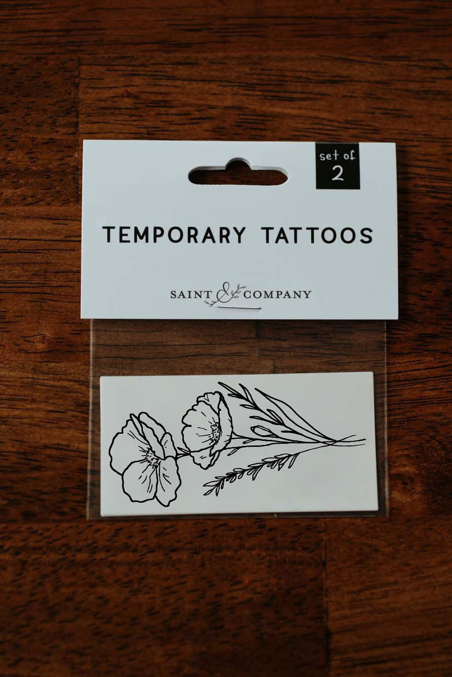 Saint & Company Golden Poppy Tattoo