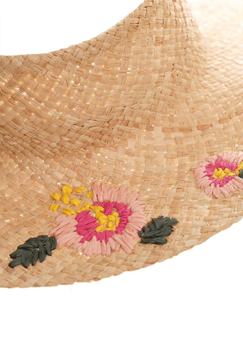 embroidered straw hat