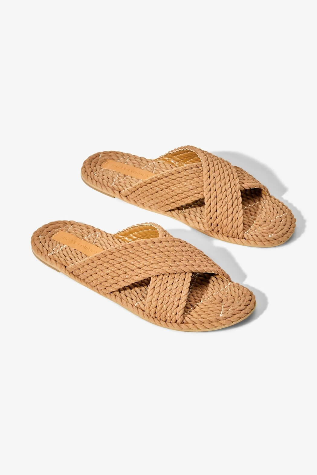 Salt + Umber saraya woven sandal slides in natural