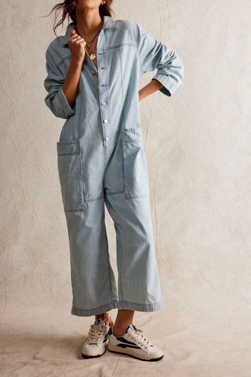 Margarita Jumpsuit in light blue beam