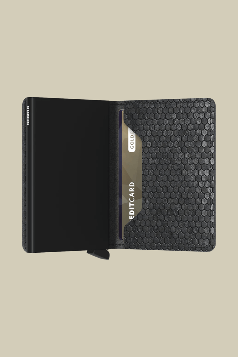 Secrid slim wallet in hexagon black