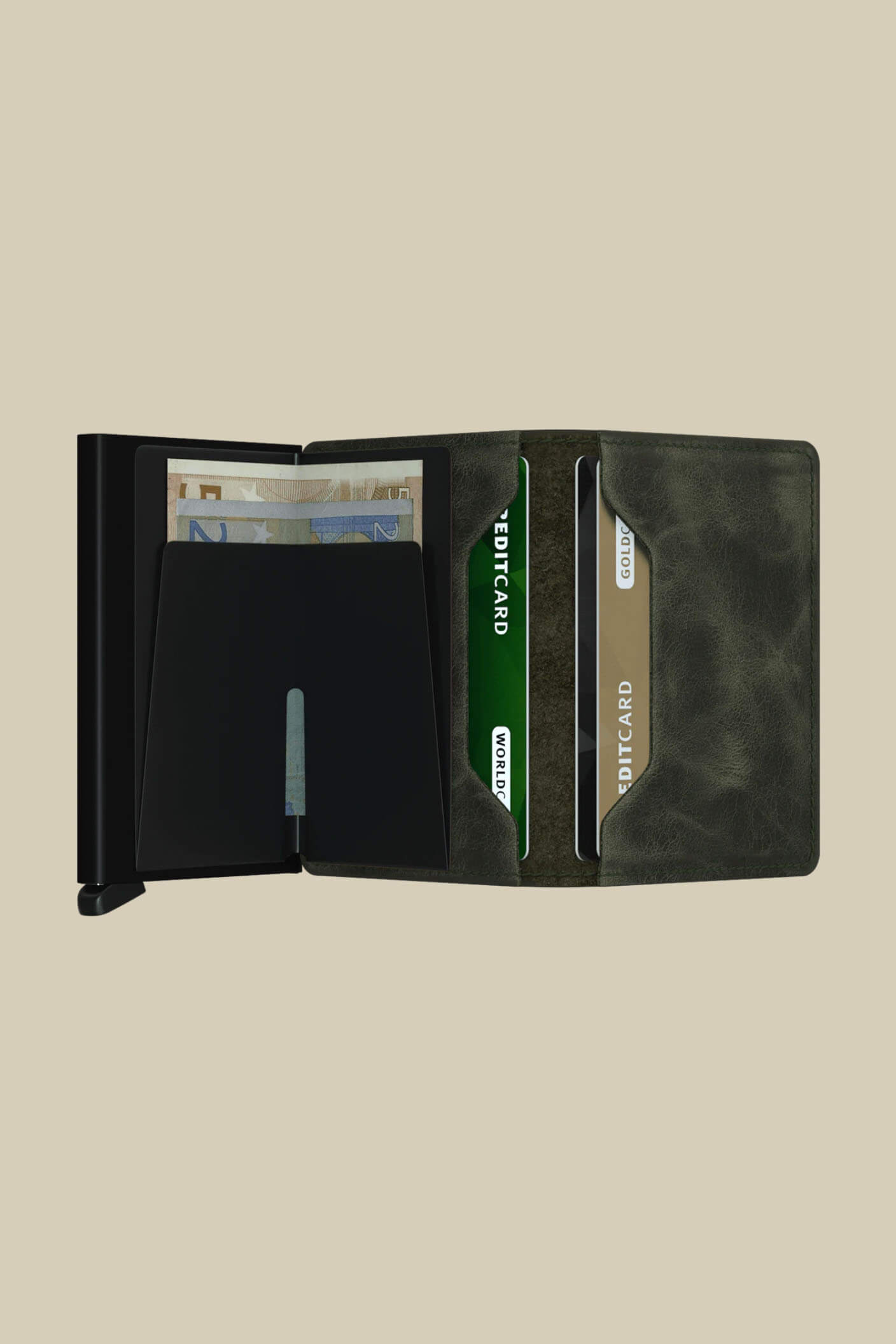 Secrid slimwallet in vintage olive black